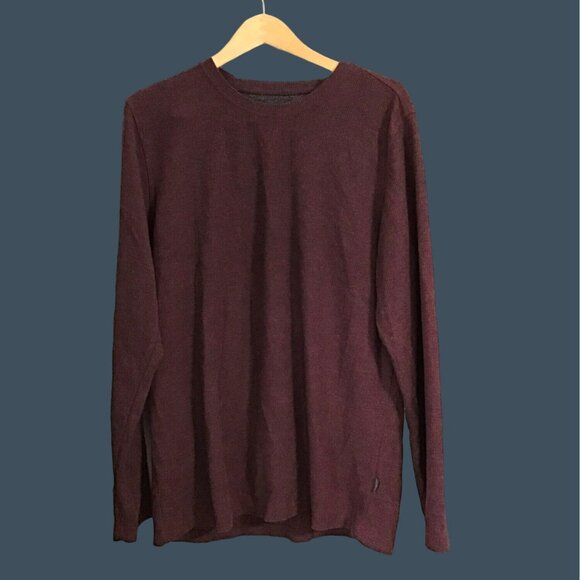 EDDIE BAAUER MENS BURGUNDY CREW NECK LONG SLEEVE T-SHIRT SIZE LARGE - Picture 1 of 7